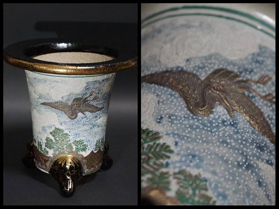 名人 誠勲堂 造 金蘭彩色 人物図 四方型 小振 植木鉢 盆栽鉢 蘭鉢 名人 誠勲堂 造 金蘭彩色 人物図 四方型 小振 植木鉢 盆栽鉢